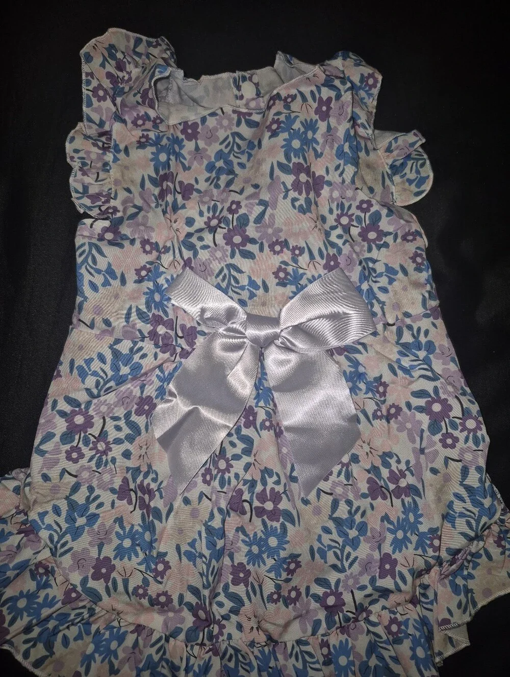 Floral Satin Bow Hair Wrap - Lavender Floral
